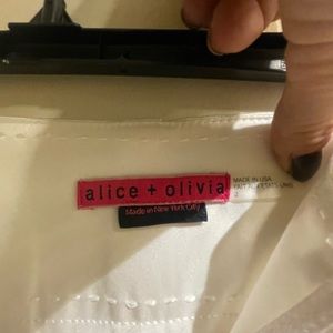 Alice and Olivia white satin pants